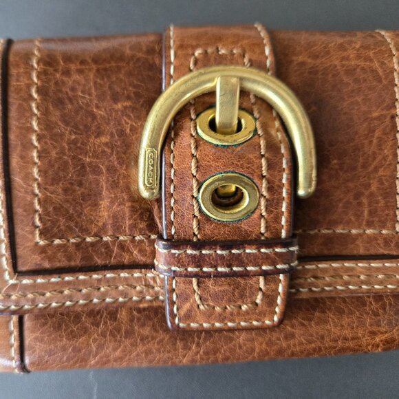 Coach Legacy Tobacco Brown Braided Handle Heavy Tote and Wallet - Picture 8 of 11